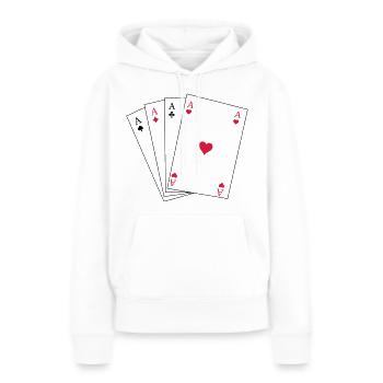 Spielkarten Ass - Frauen Premium Bio Hoodie - Weiß - Vorne - Julia (174cm)