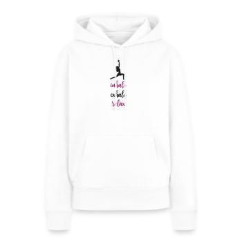 Yoga - Inspirez. Exhaler. Se détendre. - Sweat à capuche Premium bio Femme - blanc - Devant - Julia (174cm)