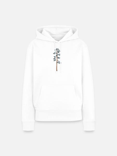 hoher Baum mit Schnee - Frauen Premium Bio Hoodie - Weiß