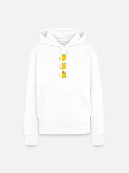 Katzen-Trio Gelb-cartoon - Frauen Premium Bio Hoodie - Weiß