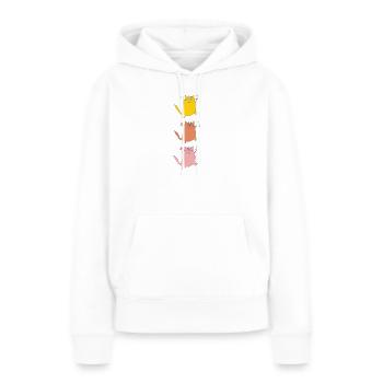 Trio de chats en danse - Sweat à capuche Premium bio Femme - blanc - Devant - Julia (174cm)