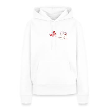 Butterfly with heart, Valentine's Day, birthday - Women’s Premium Organic Hoodie - white - Front - Julia (174cm)
