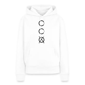 élection choix - Sweat à capuche Premium bio Femme - blanc - Devant - Julia (174cm)