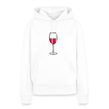 Weinglas, wein - Frauen Premium Bio Hoodie - Weiß - Vorne - Julia (174cm)