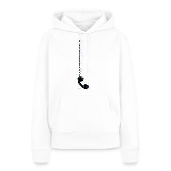 téléphone - Sweat à capuche Premium bio Femme - blanc - Devant - Julia (174cm)