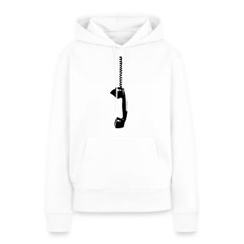 Récepteur téléphonique nostalgie rétro appel antique antique - Sweat à capuche Premium bio Femme - blanc - Devant - Julia (174cm)