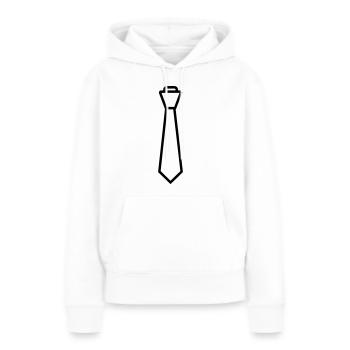 Cravate - Sweat à capuche Premium bio Femme - blanc - Devant - Julia (174cm)