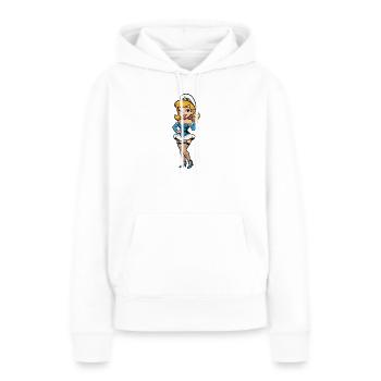 Blaue Gnomenfrau - Frauen Premium Bio Hoodie - Weiß - Vorne - Julia (174cm)