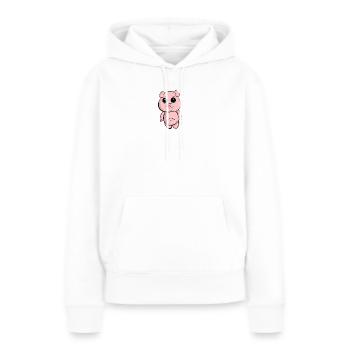 Petit cochon - Sweat à capuche Premium bio Femme - blanc - Devant - Julia (174cm)