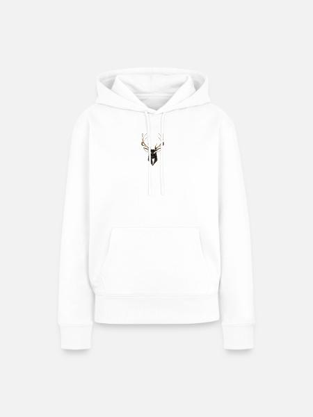 Minimalistischer Hirsch - Frauen Premium Bio Hoodie - Weiß