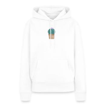 Kaktus im Blumentopf - Frauen Premium Bio Hoodie - Weiß - Vorne - Julia (174cm)