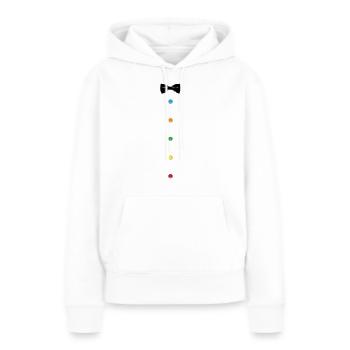 Fliege mit Vintage-Taste - Frauen Premium Bio Hoodie - Weiß - Vorne - Julia (174cm)