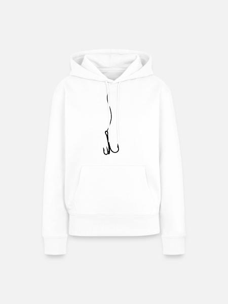 Angelhaken Angeln - Frauen Premium Bio Hoodie - Weiß