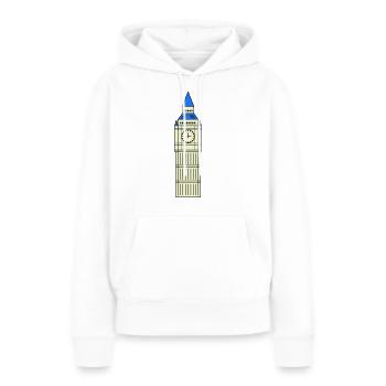 big ben design - Frauen Premium Bio Hoodie - Weiß - Vorne - Julia (174cm)