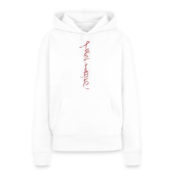 Para Siempre Schriftzug - Frauen Premium Bio Hoodie - Weiß - Vorne - Julia (174cm)