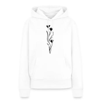 fleur - Sweat à capuche Premium bio Femme - blanc - Devant - Julia (174cm)