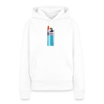 Briquet - Sweat à capuche Premium bio Femme - blanc - Devant - Julia (174cm)