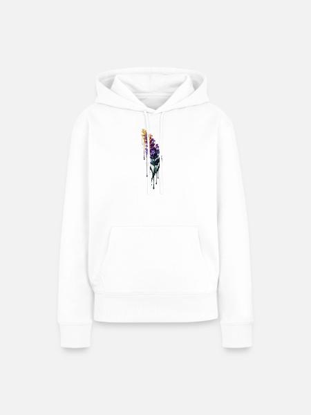 Lavendel mit tropfender Farbe - Frauen Premium Bio Hoodie - Weiß