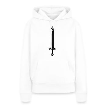 Epée - Sweat à capuche Premium bio Femme - blanc - Devant - Julia (174cm)