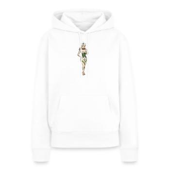 Lily pin-up - Sweat à capuche Premium bio Femme - blanc - Devant - Julia (174cm)