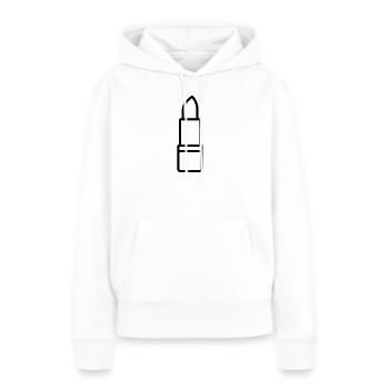rouge à lèvres - Sweat à capuche Premium bio Femme - blanc - Devant - Julia (174cm)