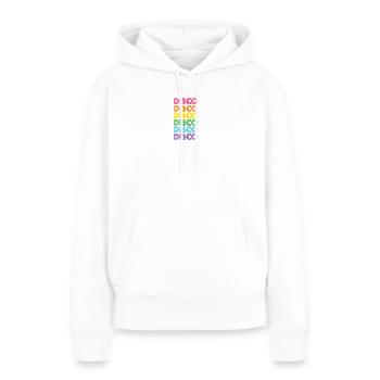 Discothèque rétro LGBTQ - Sweat à capuche Premium bio Femme - blanc - Devant - Julia (174cm)