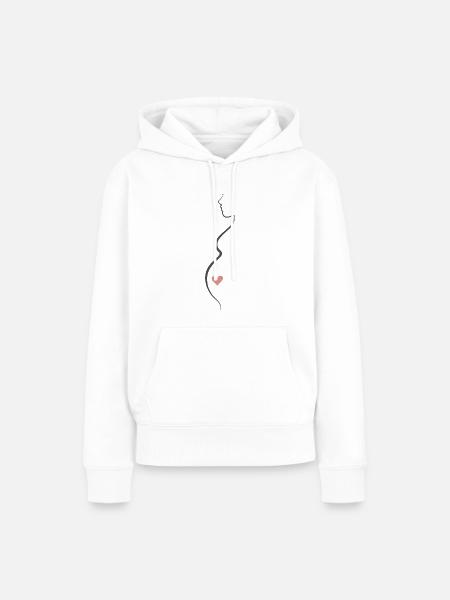 Schwangere Frau - Frauen Premium Bio Hoodie - Weiß