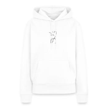 Kontur „Nackte Frau“ - Frauen Premium Bio Hoodie - Weiß - Vorne - Julia (174cm)