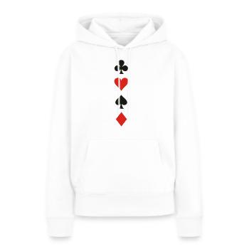 Karten - Frauen Premium Bio Hoodie - Weiß - Vorne - Julia (174cm)