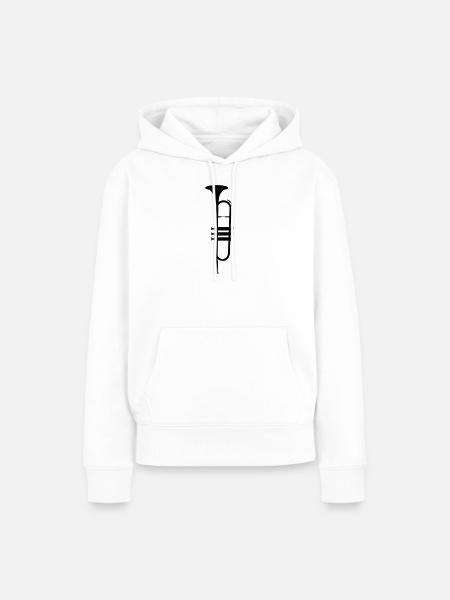 Trompete - Frauen Premium Bio Hoodie - Weiß
