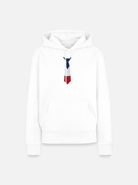 France Tie – Flaggendesign - Frauen Premium Bio Hoodie - Weiß