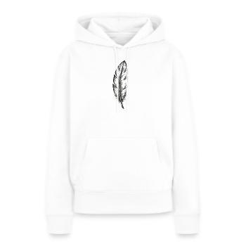 Plume noire à la lumière de la nuit - Sweat à capuche Premium bio Femme - blanc - Devant - Julia (174cm)