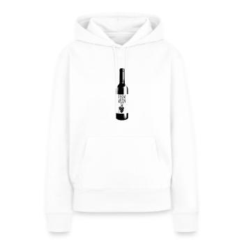 Équipe Vin, Vin, Bouteille de vin - Sweat à capuche Premium bio Femme - blanc - Devant - Julia (174cm)