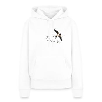 Hirondelles fumées - Sweat à capuche Premium bio Femme - blanc - Devant - Julia (174cm)