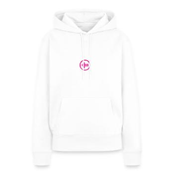 PFEIL NACH LINKS - Frauen Premium Bio Hoodie - Weiß - Vorne - Julia (174cm)