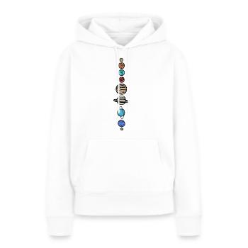 Système solaire - Sweat à capuche Premium bio Femme - blanc - Devant - Julia (174cm)
