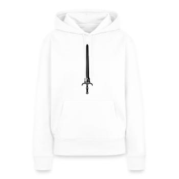 épée - Sweat à capuche Premium bio Femme - blanc - Devant - Julia (174cm)