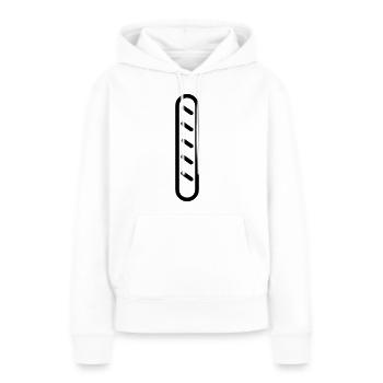 baguette - Sweat à capuche Premium bio Femme - blanc - Devant - Julia (174cm)