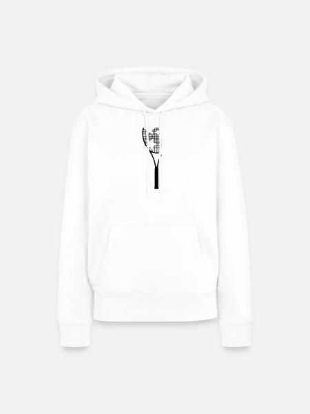 Tennisschläger - Frauen Premium Bio Hoodie - Weiß