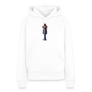 Guerrier de la Nuit au Casque de Corne - Sweat à capuche Premium bio Femme - blanc - Devant - Julia (174cm)