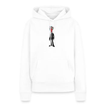Abstrakte Maskenheld im Punklook - Frauen Premium Bio Hoodie - Weiß - Vorne - Julia (174cm)