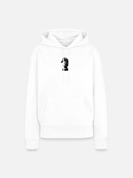 Schwarz-Weiß Schachfigur - Frauen Premium Bio Hoodie - Weiß
