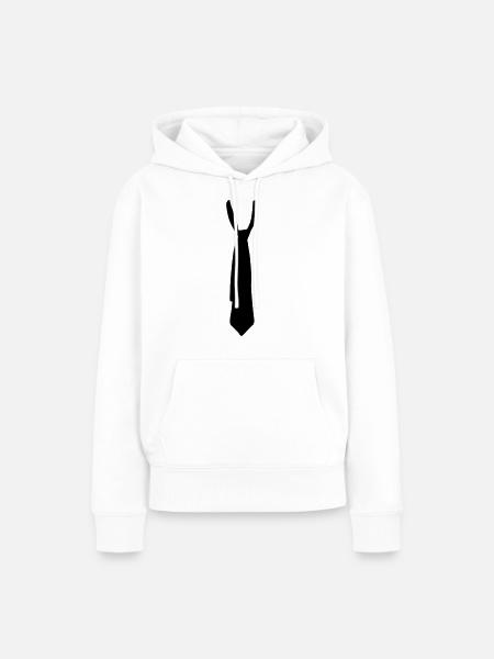 Krawatte - Frauen Premium Bio Hoodie - Weiß