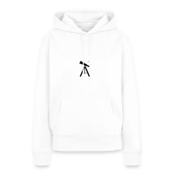 télescope - Sweat à capuche Premium bio Femme - blanc - Devant - Julia (174cm)