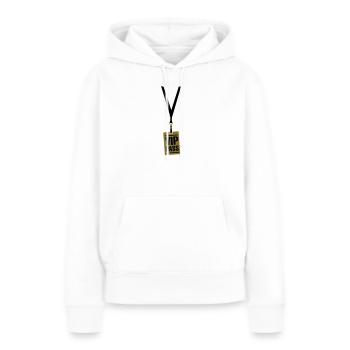 VIP pass - Sweat à capuche Premium bio Femme - blanc - Devant - Julia (174cm)