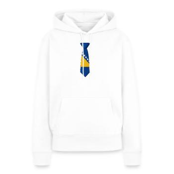 Lien avec la Bosnie - Sweat à capuche Premium bio Femme - blanc - Devant - Julia (174cm)