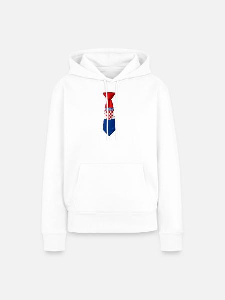 Croatia Tie – Flaggendesign - Frauen Premium Bio Hoodie - Weiß