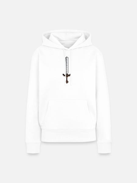 Schwert-Pixelkunst im Retro-Stil 8-Bit-Stil - Frauen Premium Bio Hoodie - Weiß