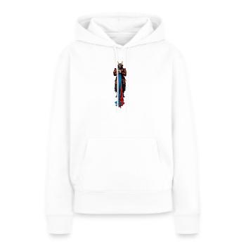Cape de guerrier de samouraï rouge-bleu - Sweat à capuche Premium bio Femme - blanc - Devant - Julia (174cm)