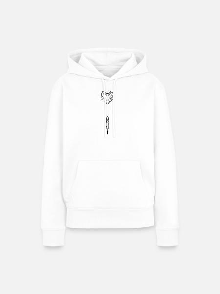 Dartpfeil Zeichnung - Frauen Premium Bio Hoodie - Weiß